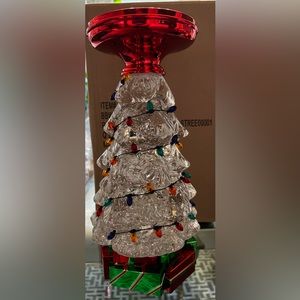 Bath & Body Works Christmas tree Water Globe Candle Holder NIB never used.